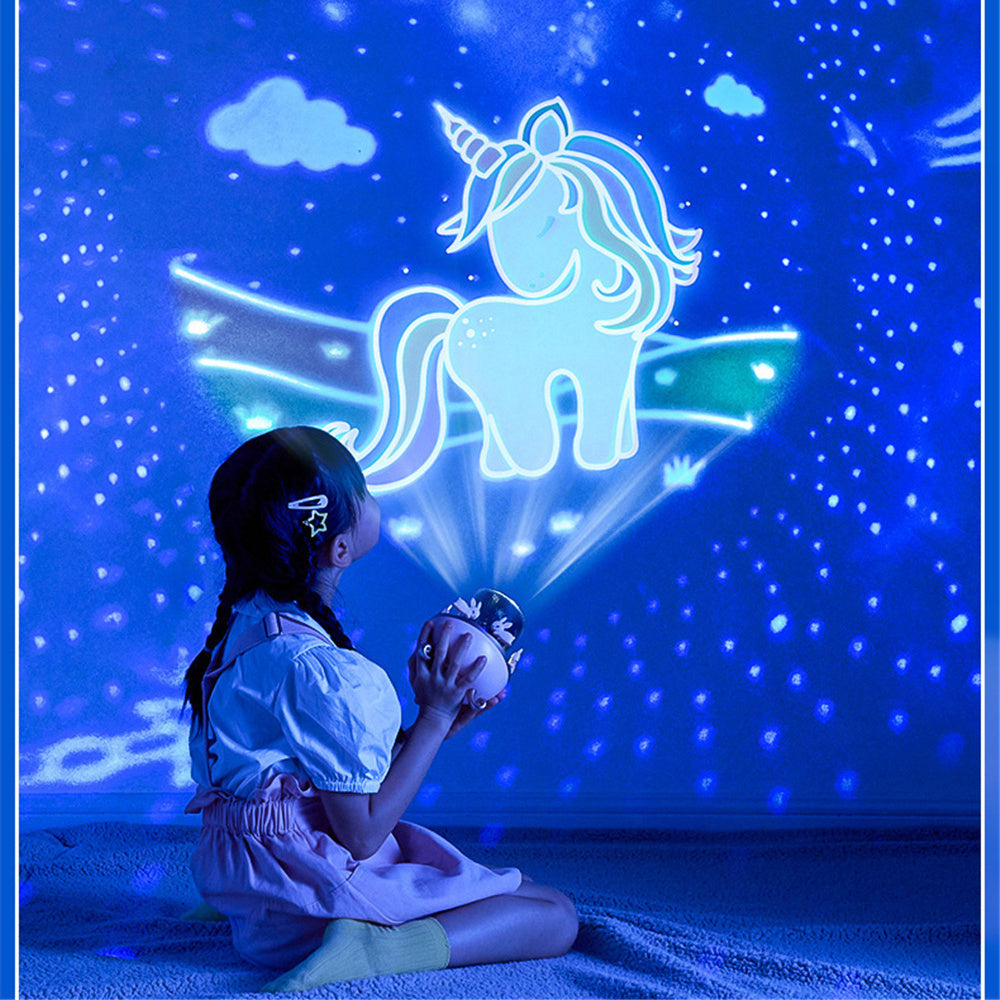 Star Night Light Projector projecting stars onto a ceiling