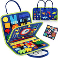 Close-up of the buttoning activity on the felt busy board