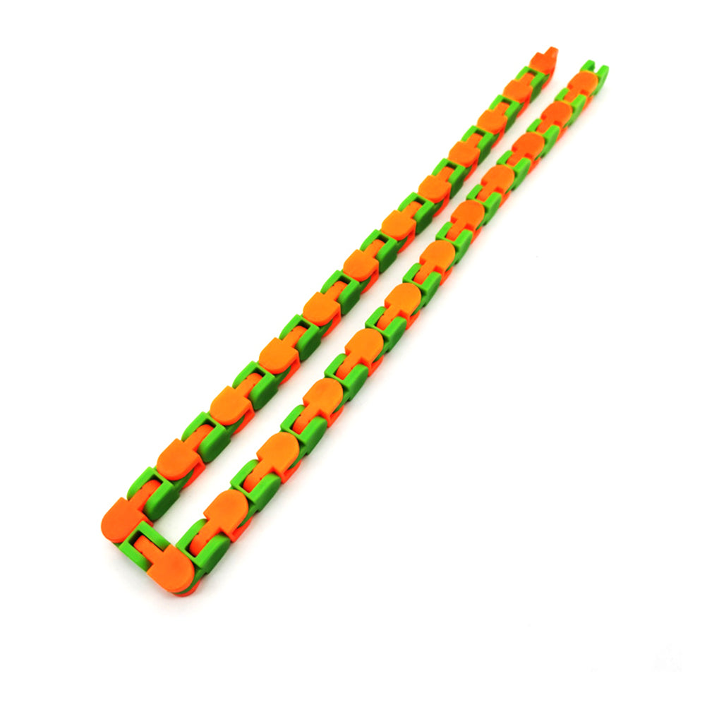 Fidget Chain Bracelet in orange and green
