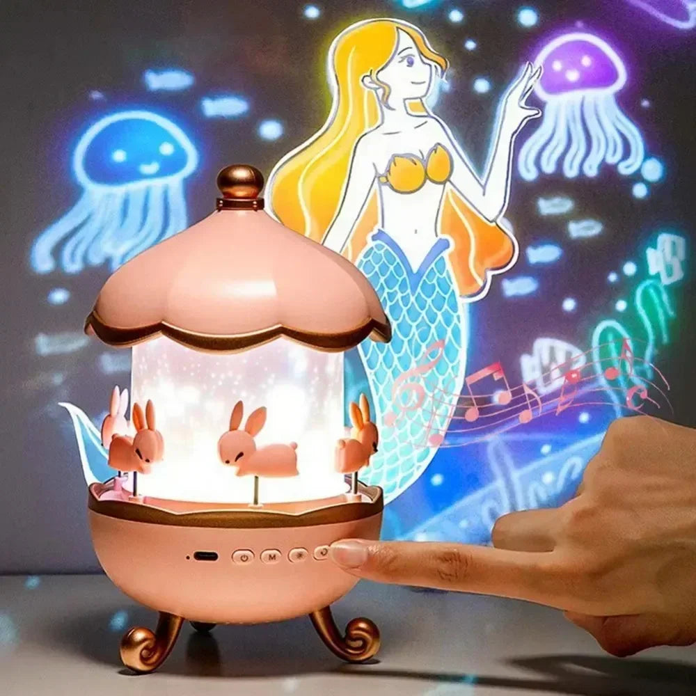 Star Night Light Projector shown switched off on a bedside table