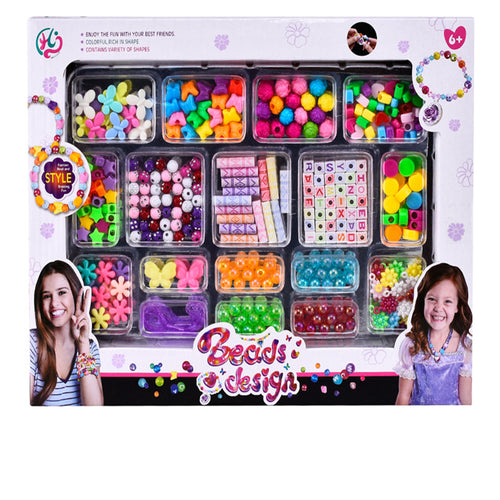 Close-up of the acrylic beads included in the bracelet kit