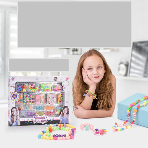 Beaded Bracelet Making Kit with assorted colourful beads and cords