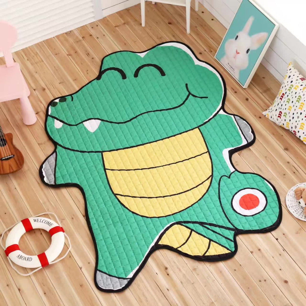 Plush Animal Play Rug in the hippopotamus design