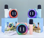 Kids Karaoke Machine shown with two microphones