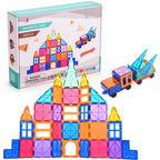 Magnetic Building Tiles in assorted colours, stacked flat