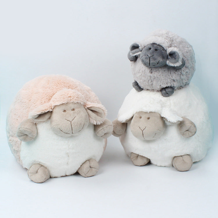 Sleepy Baby Doll in dark grey, 25cm soft plush doll with closed eyes