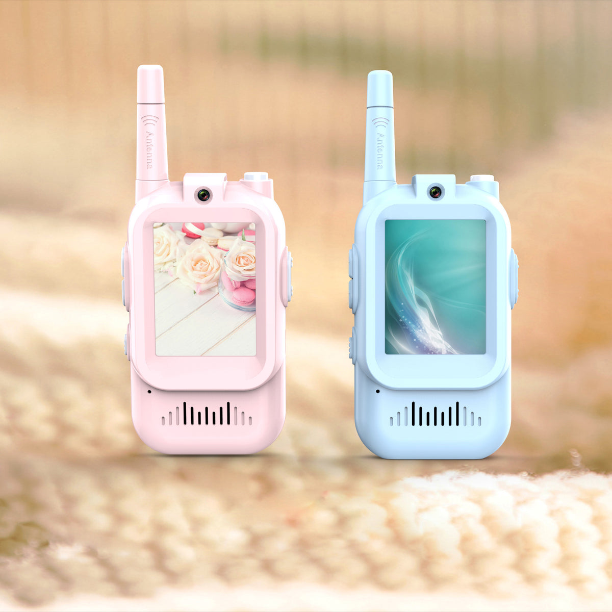 Kids Video Walkie Talkies in pink and blue