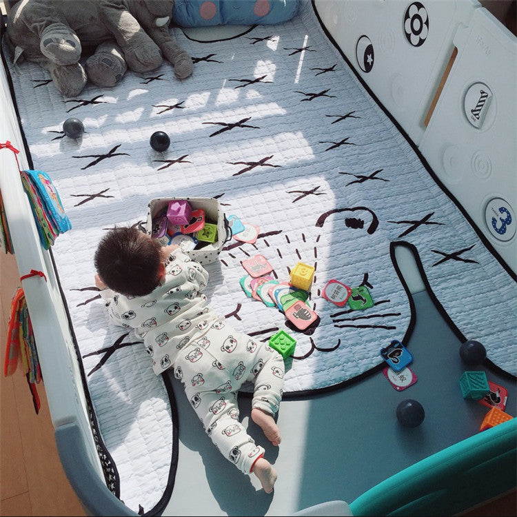 Plush Animal Play Rug in the tiger design, laid flat