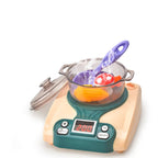 Close-up of the play kitchen's induction hob controls