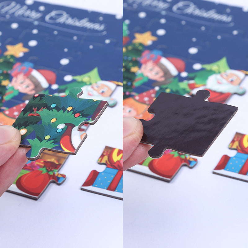 Christmas Magnetic Puzzle part-completed