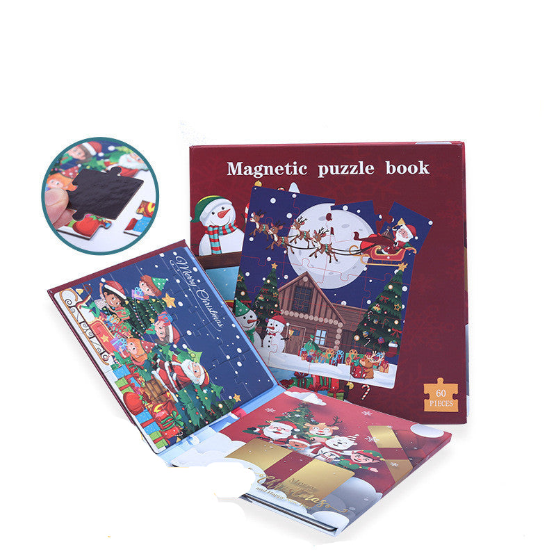 Christmas Magnetic Puzzle shown open flat