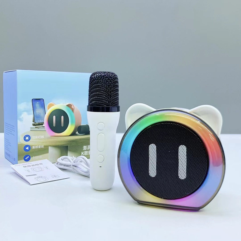 Kids Karaoke Machine shown with its USB charging cable