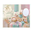 Wooden Pretend Makeup Set packed into its pouch